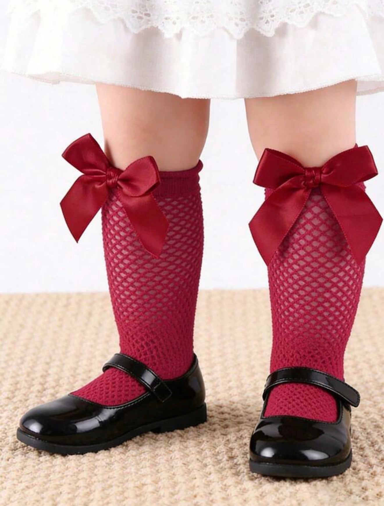 شرابات بناتي شبك فيونكة ستان - Kenda Shop