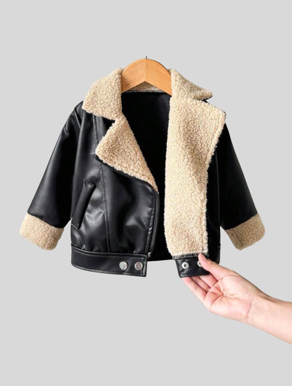 جاكيت جلد في فرو اولادي - Kenda Shop