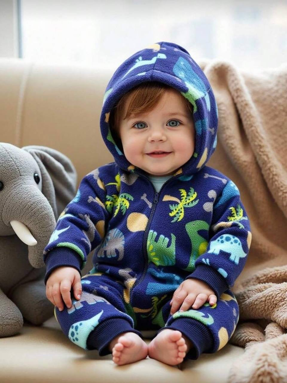 سلوبت بولار حراري أولادي مبطن فرو برسومات ديناصورات