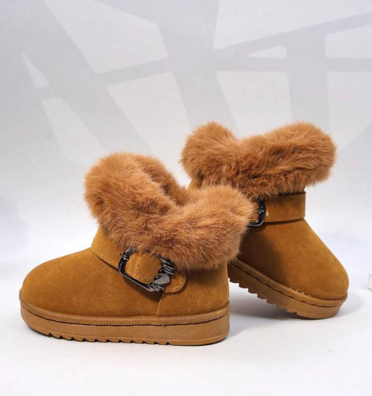 بوت بني مبطن فرو - Kenda Shop