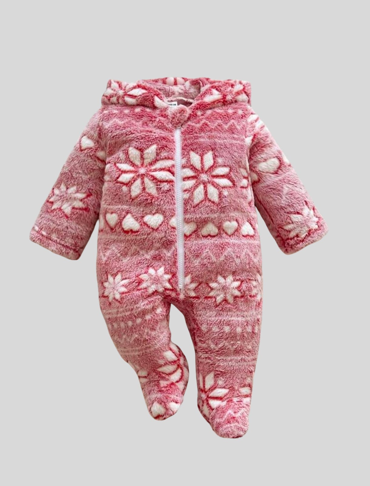 سالوبيت مواليد شتوي فرو – وردي بنقشة قلوب وثلوج